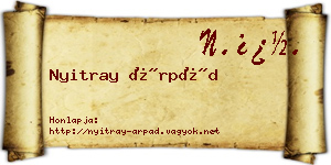 Nyitray Árpád névjegykártya